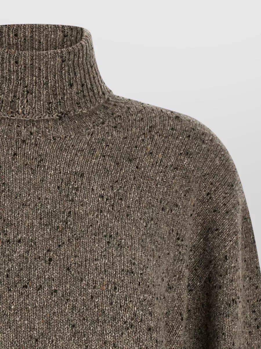 The Row Mirai High Neck Textured Knit Sweater