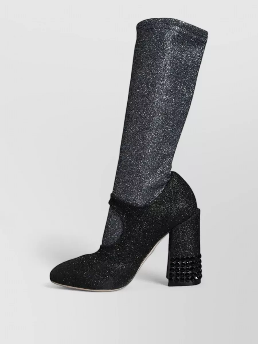Dolce&Gabbana Crystal-Embellished Ankle Boots