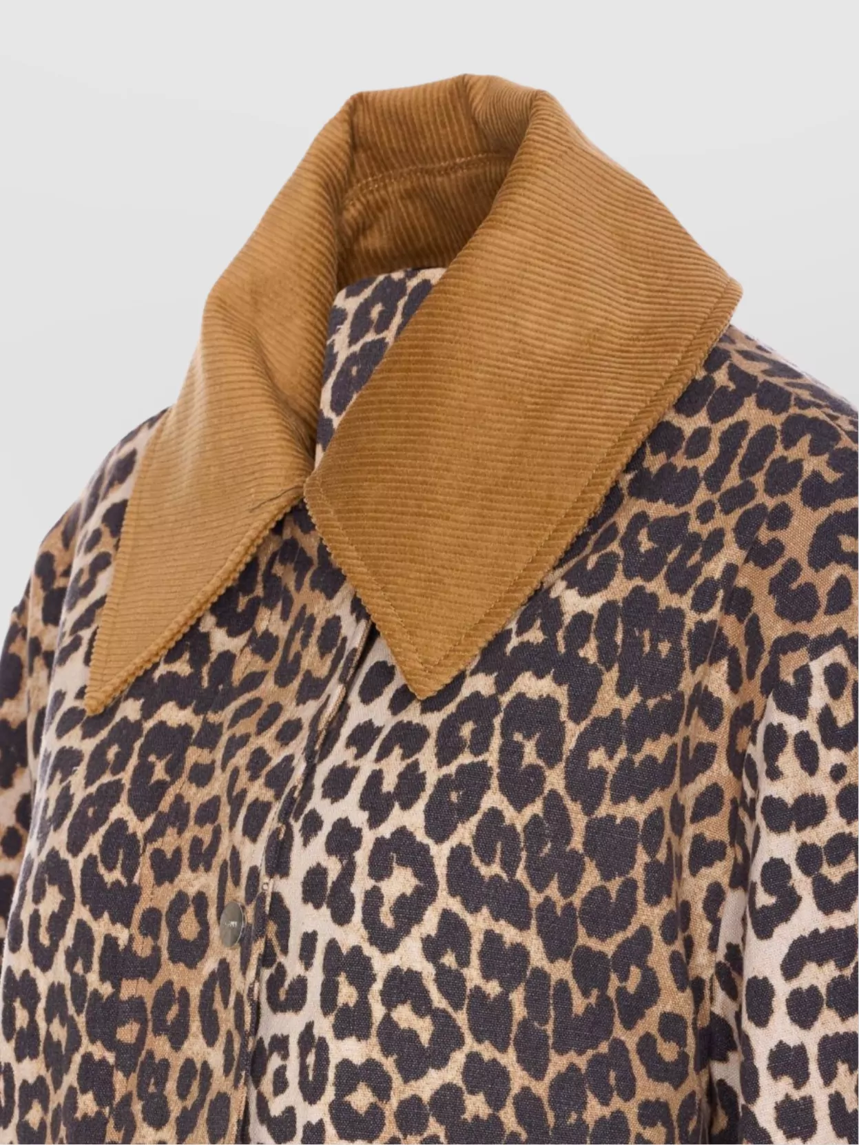Ganni Leopard Print Midi Jacket