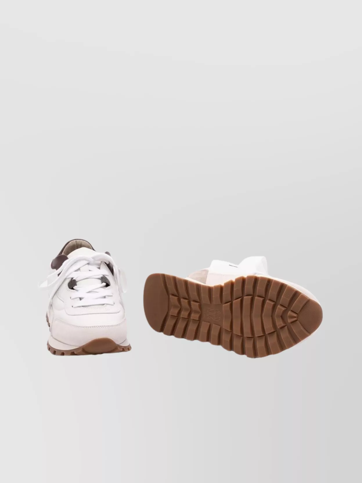 Brunello Cucinelli Leather Sneakers Featuring Padded Ankle And Rubber Sole