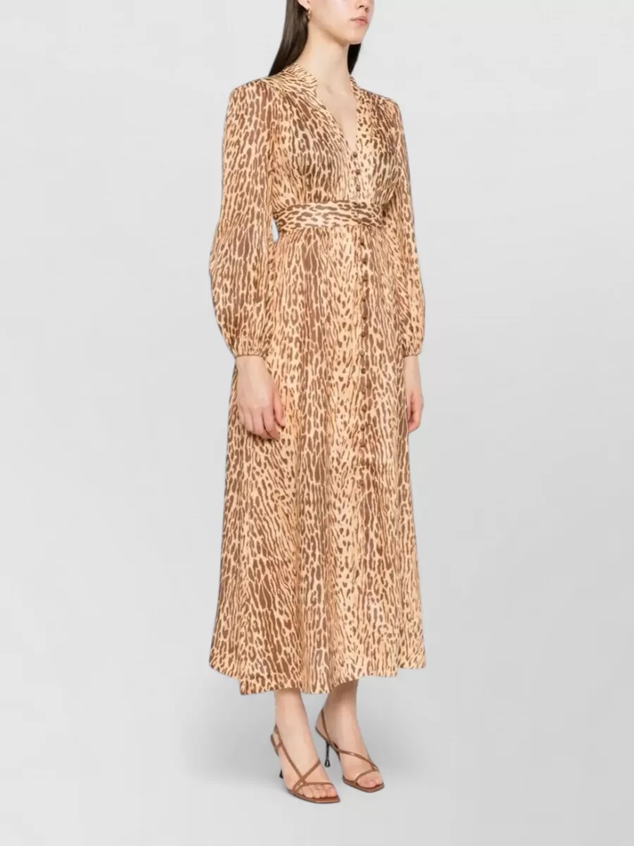 Zimmermann Linen Plunge Midi Dress