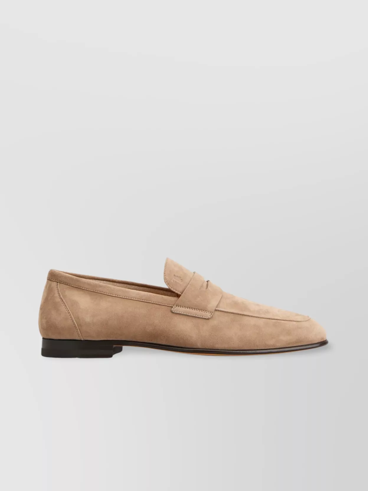 Tod's Suede Almond Toe Loafers With Tonal Stitching