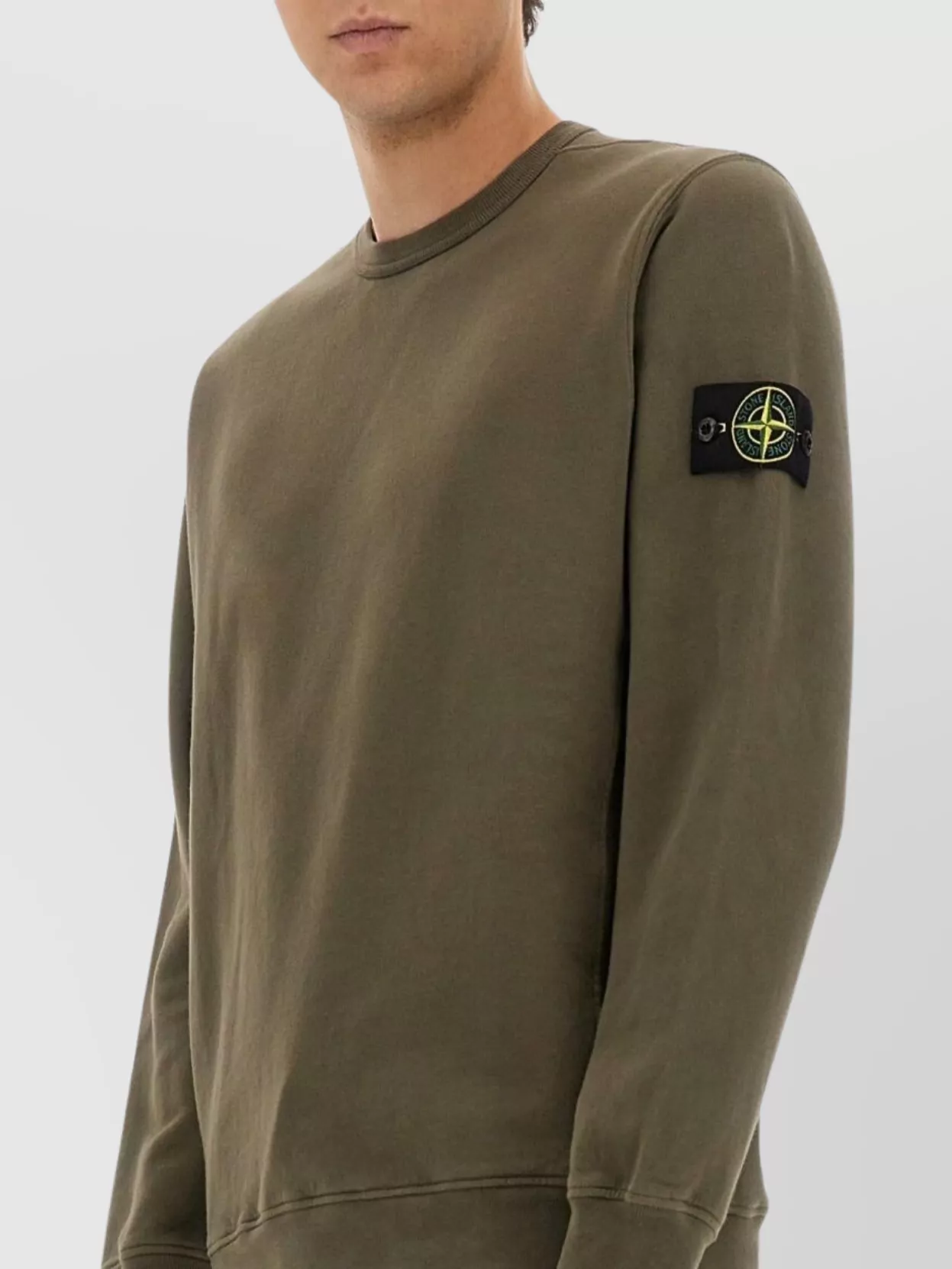 Stone Island Crew Neck Sweater Ribbed Cuffs