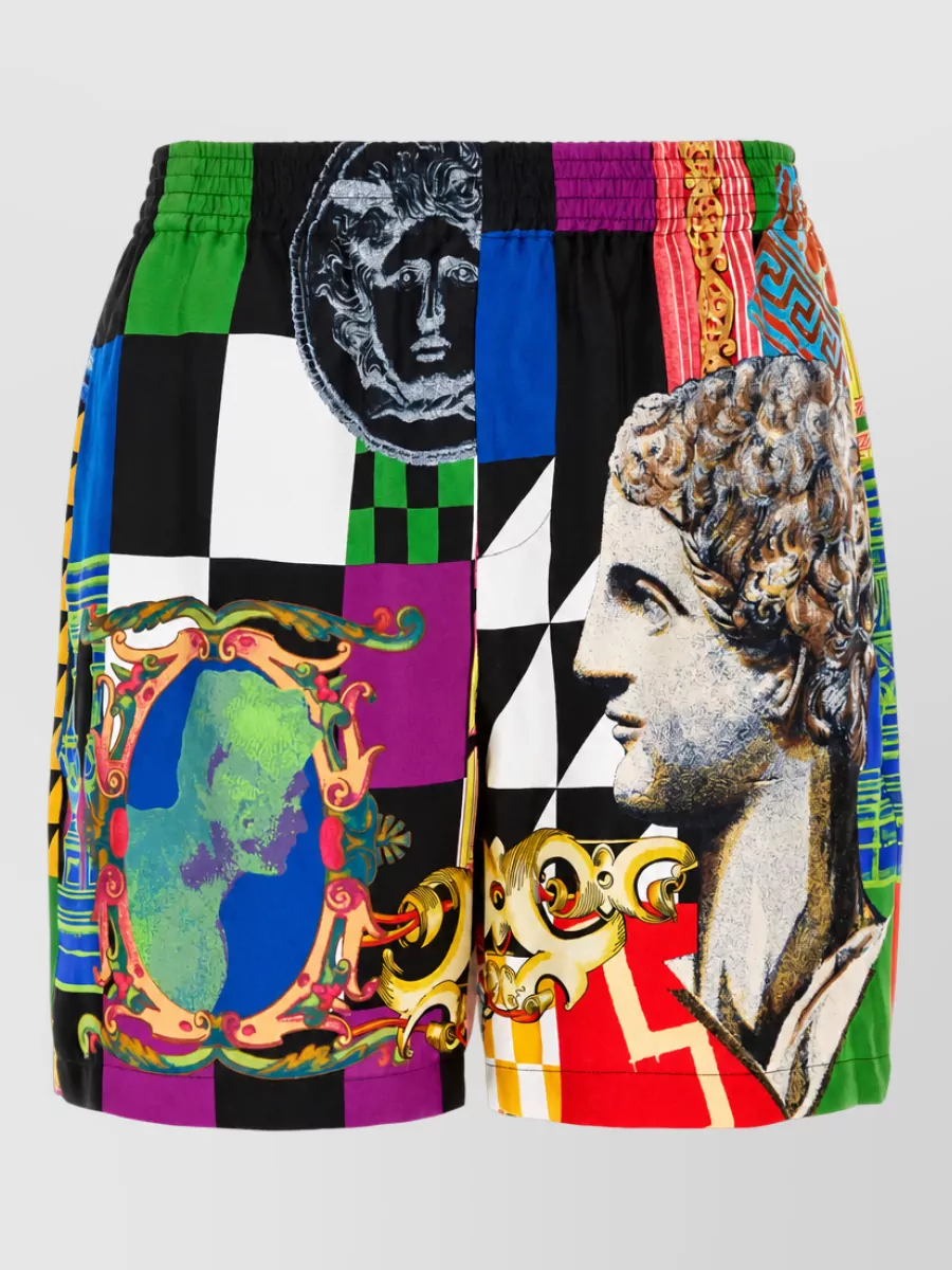 Versace printed silk bermuda shorts