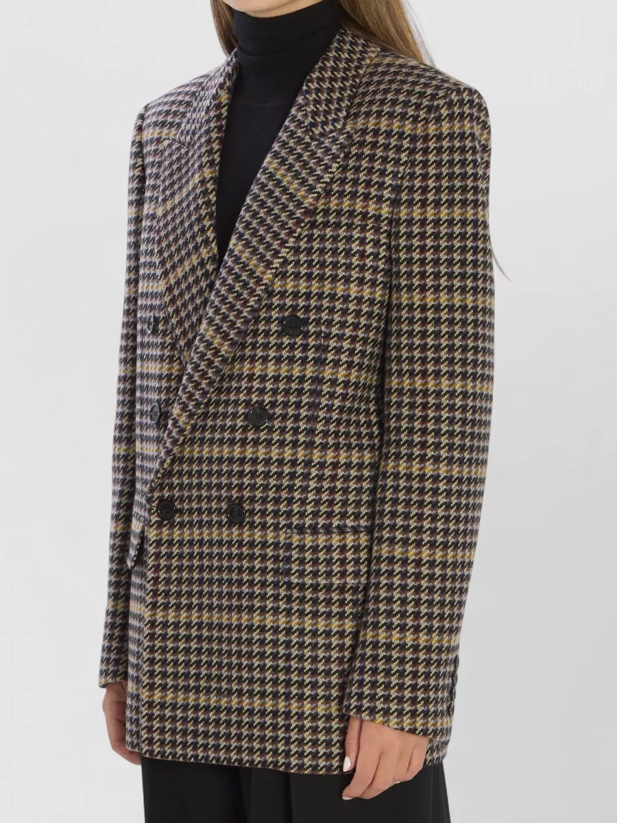 Saint Laurent Wool Jacket Structured Shoulders Peak Lapels