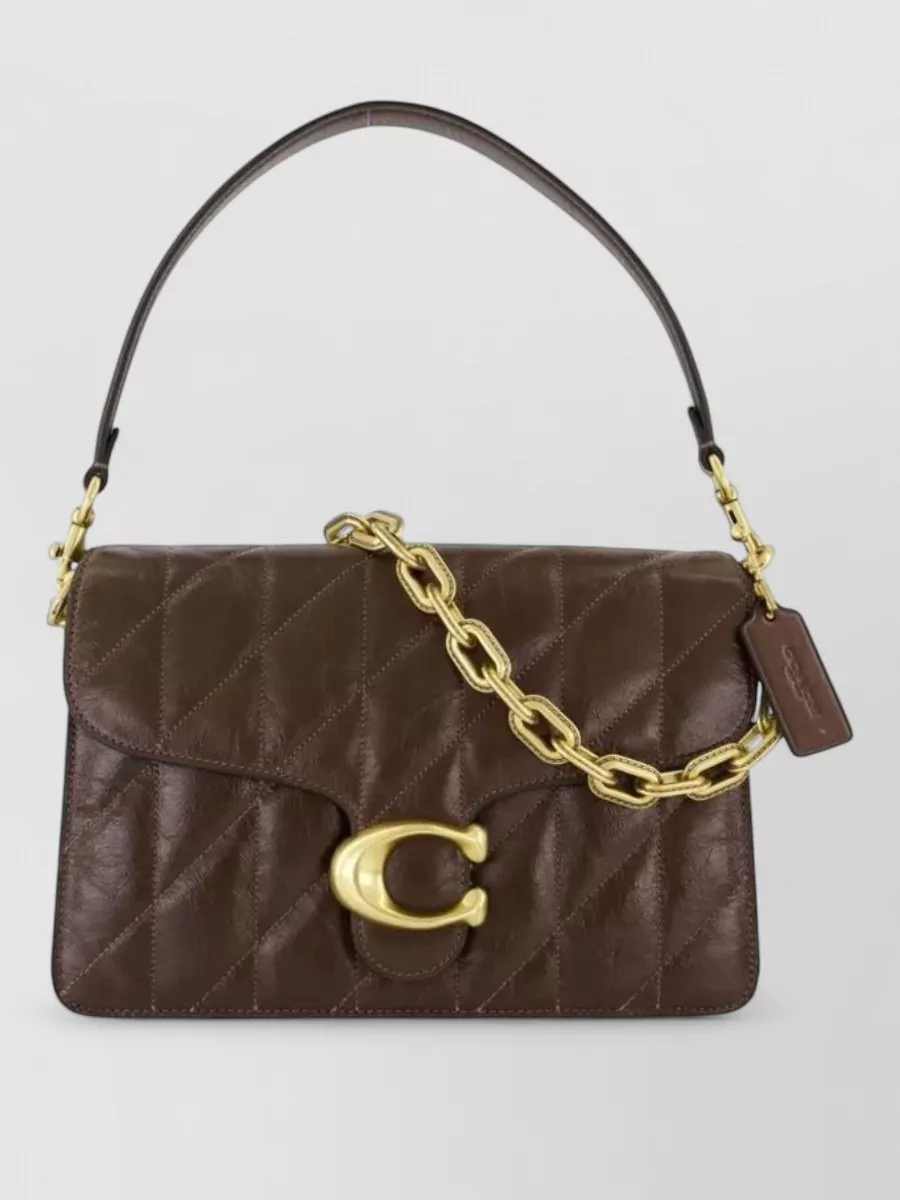 Coach Leather Chain Shoulder Clutch Bag