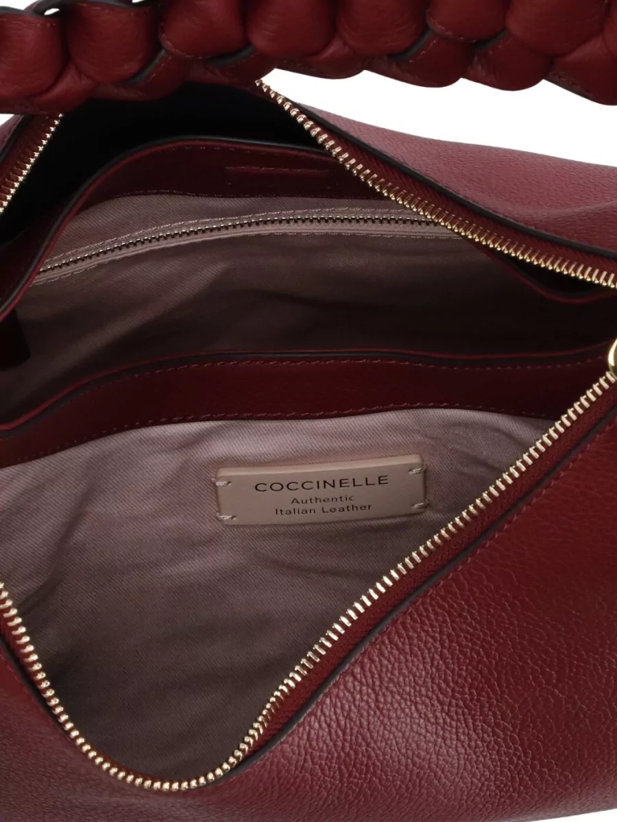 Coccinelle Leather Shoulder Bag Braided Handle Hardware