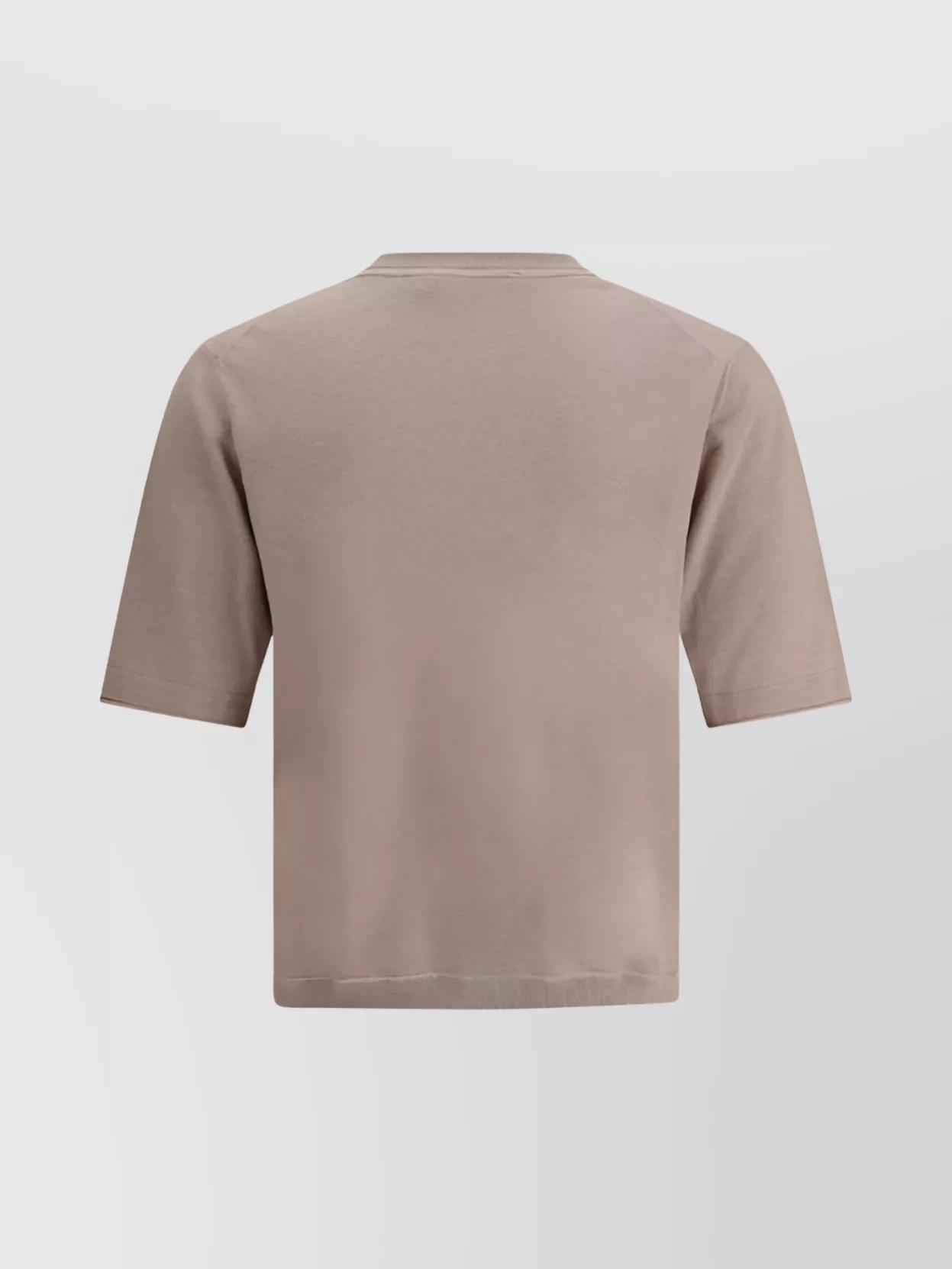 Cruciani Ribbed Cotton Knit T-Shirt With Short Sleeves