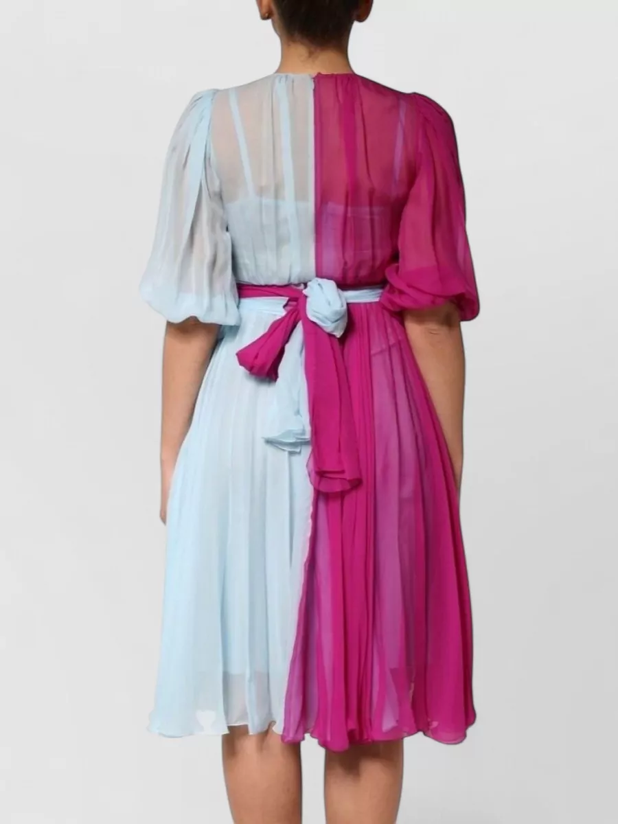 Dolce&Gabbana Silk Two Tone Midi Dress