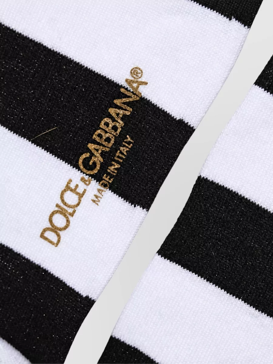 Dolce&Gabbana Striped Mid Calf Socks