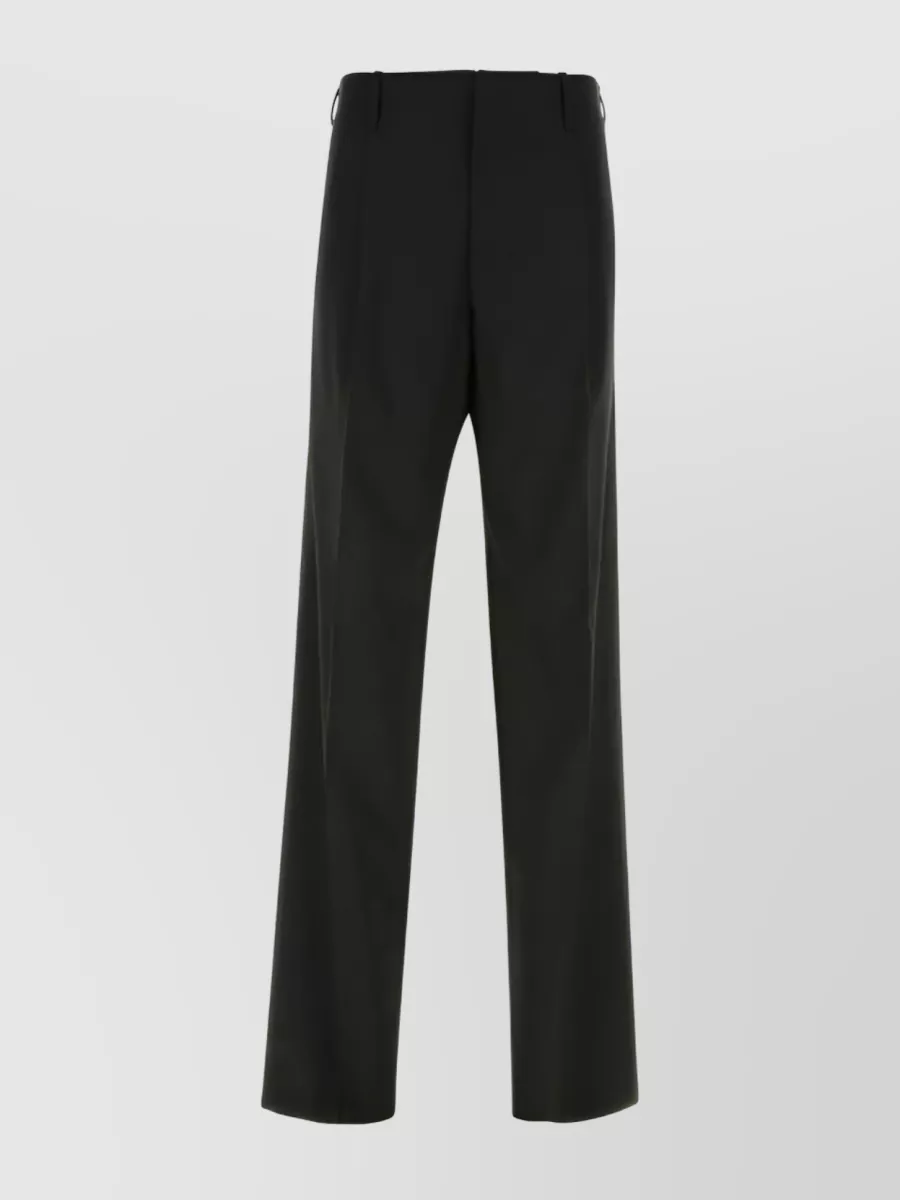 Shop Versace Versatile Straight-leg Twill Pants In Black