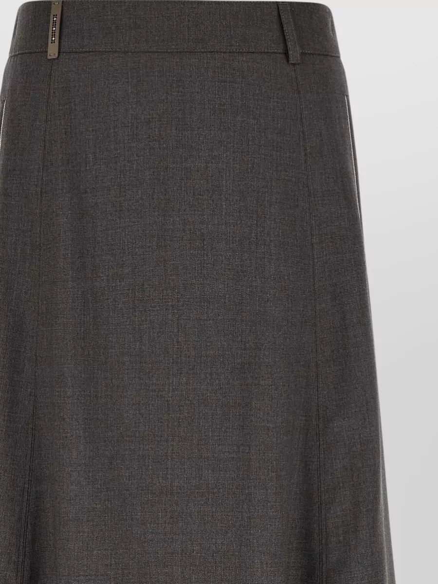 Peserico Virgin Wool Midi Flared Skirt