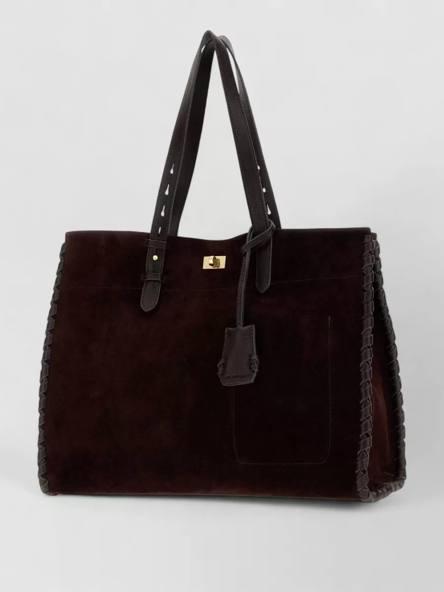 Anya Hindmarch suede leather tote bag