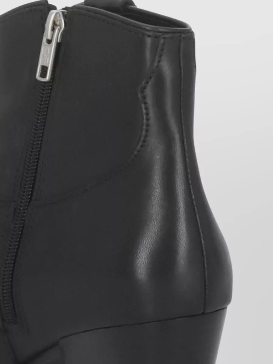 Ash Leather Ankle Boots Arrow Toe Metal Detail