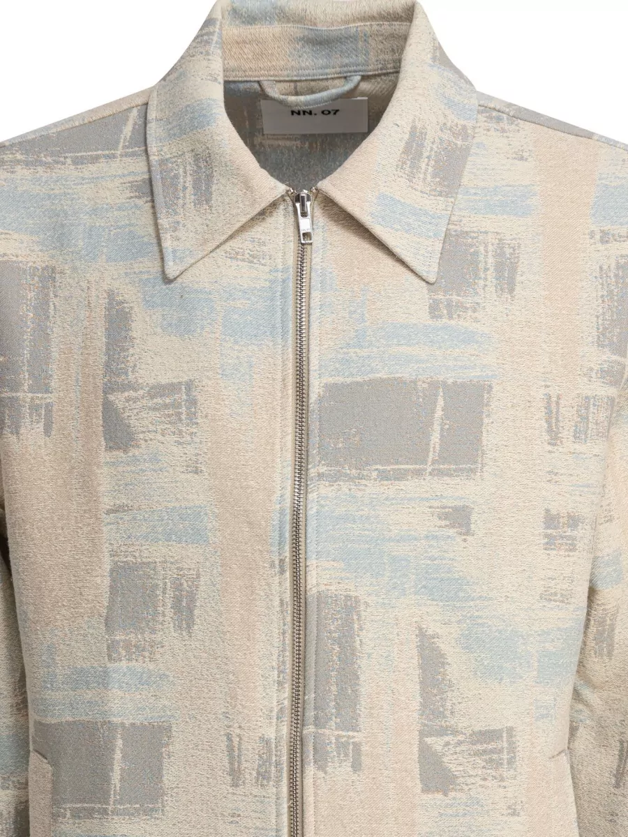 Nn07 Collared Jackets Coats Abstract Pattern Pockets In Multi