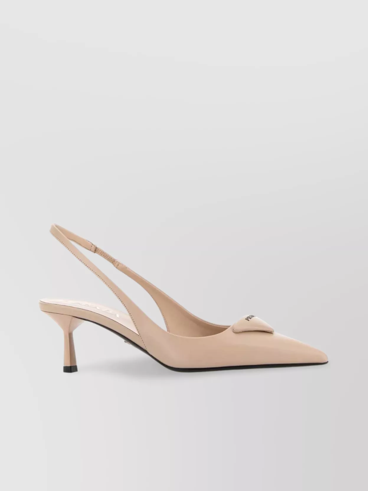Prada Leather Pumps With Pointed Toe And Kitten Heel