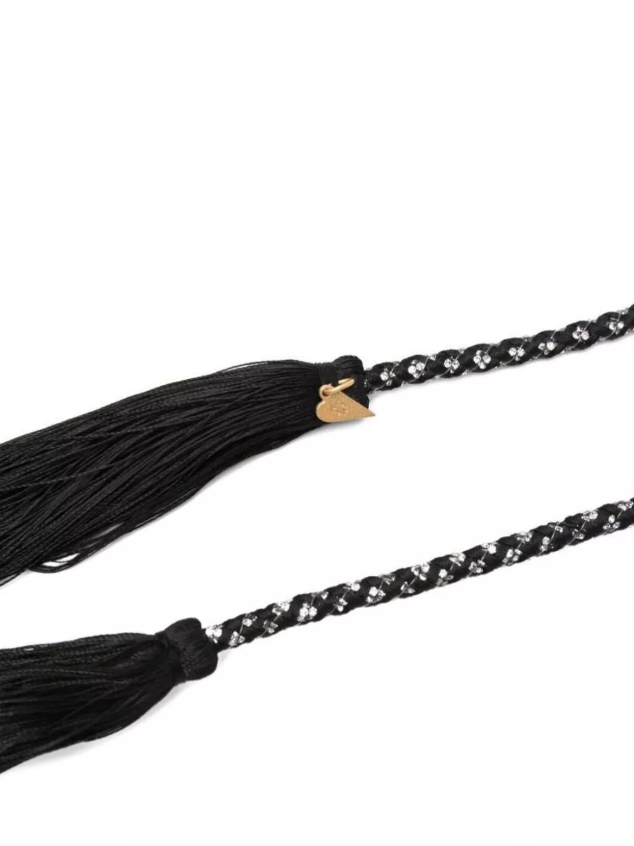 Forte Forte Braided Belt With Tassels And Metallic Accents In Black