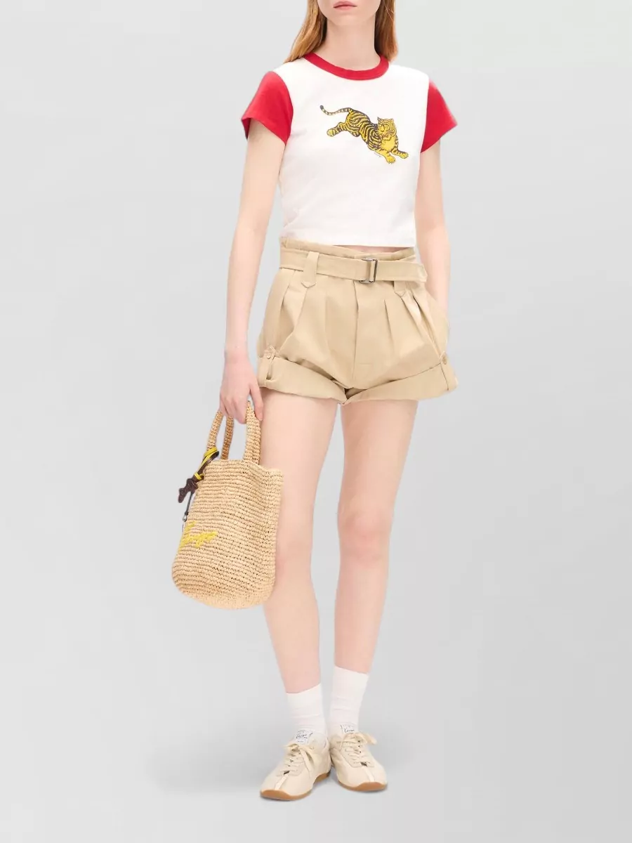 Kenzo Cropped Cotton Printed T-Shirt