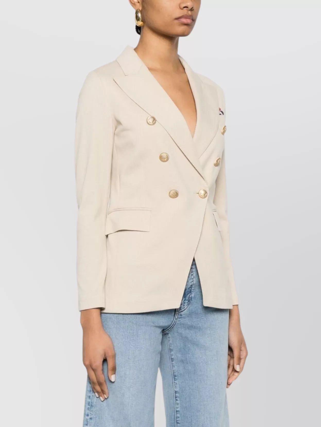 Circolo 1901 Double-Breasted Cotton Jacket With Rear Vent