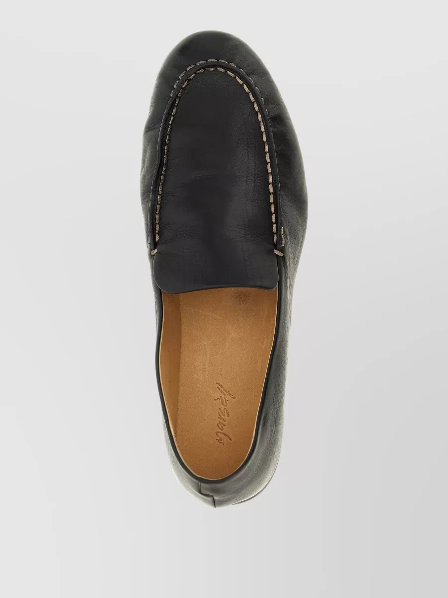 Marsell Mandolo Round Toe Contrast Stitch Loafers