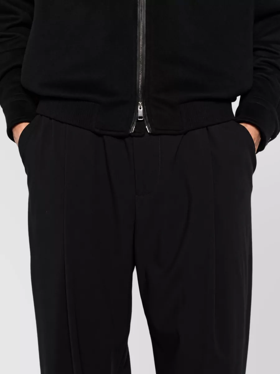 Giorgio Armani Wool Pleated Straight-Leg Tailored Trousers