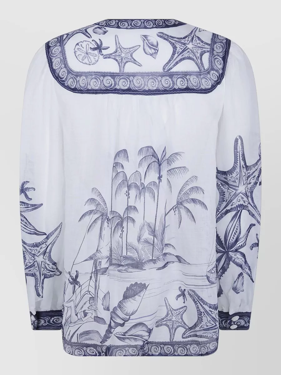 Farm Rio Printed Long-Sleeve Blouse