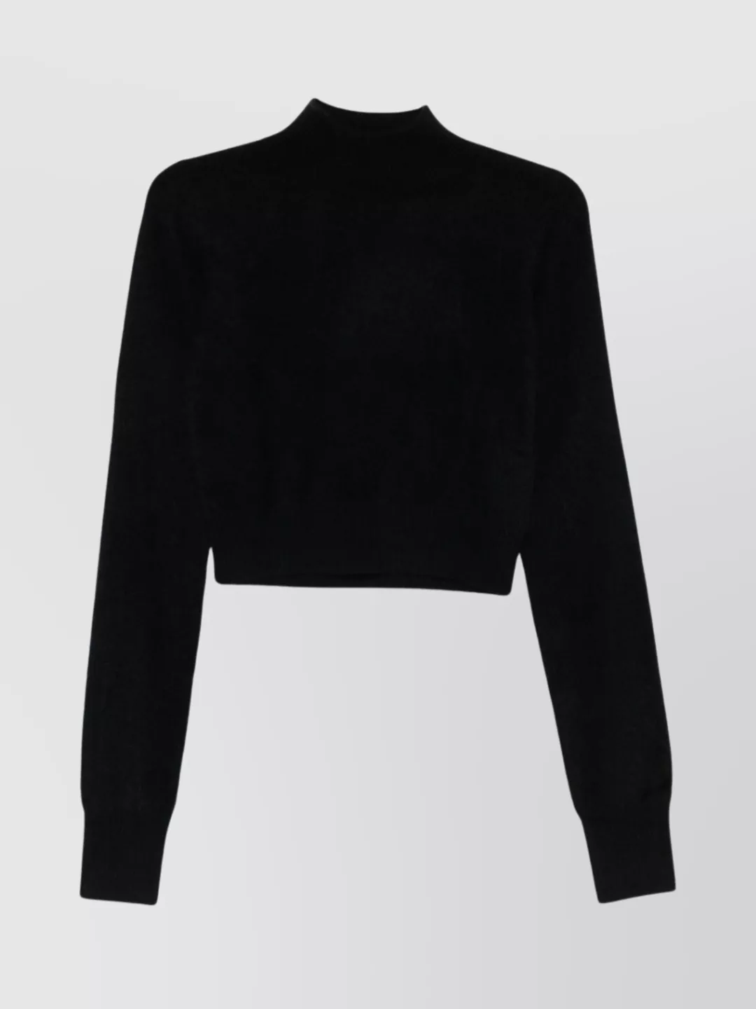 Sportmax Cashmere Mock Neck Cropped Sweater