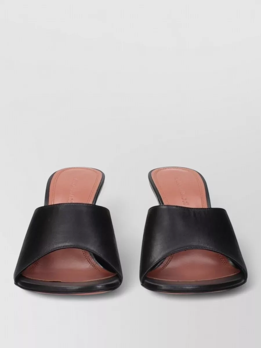 Amina Muaddi leather stiletto-heel mules