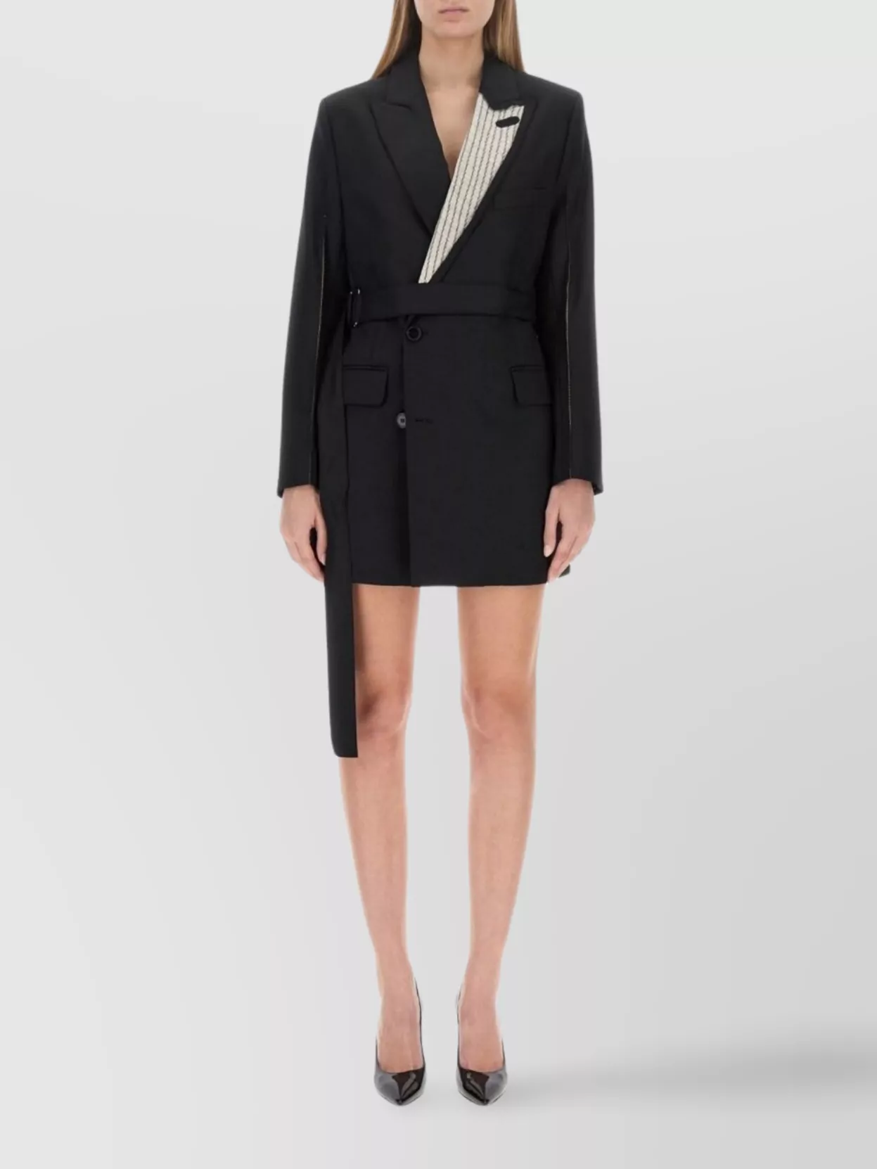 Shop Victoria Beckham Double-breasted Mini Dress With Belted Waist