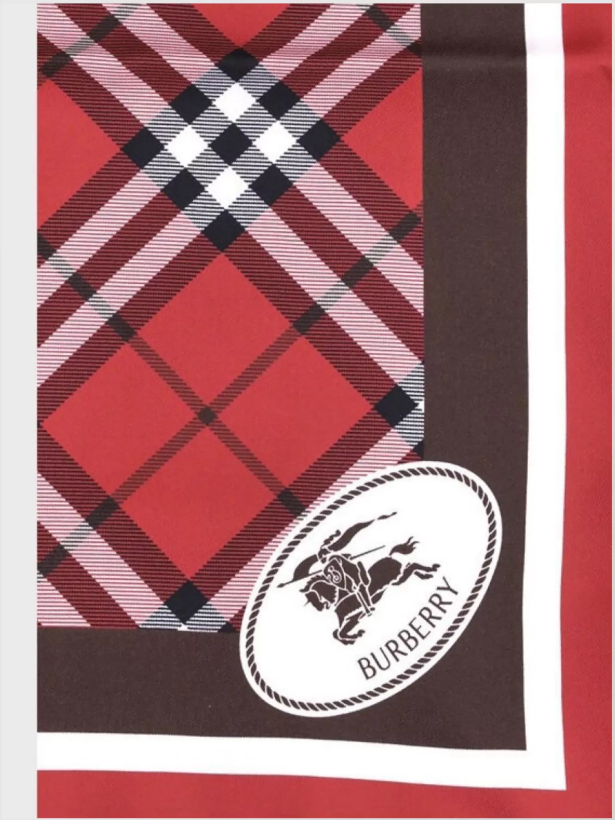 Burberry Hand-Rolled Silk Checkered Scarf With Plaid Pattern