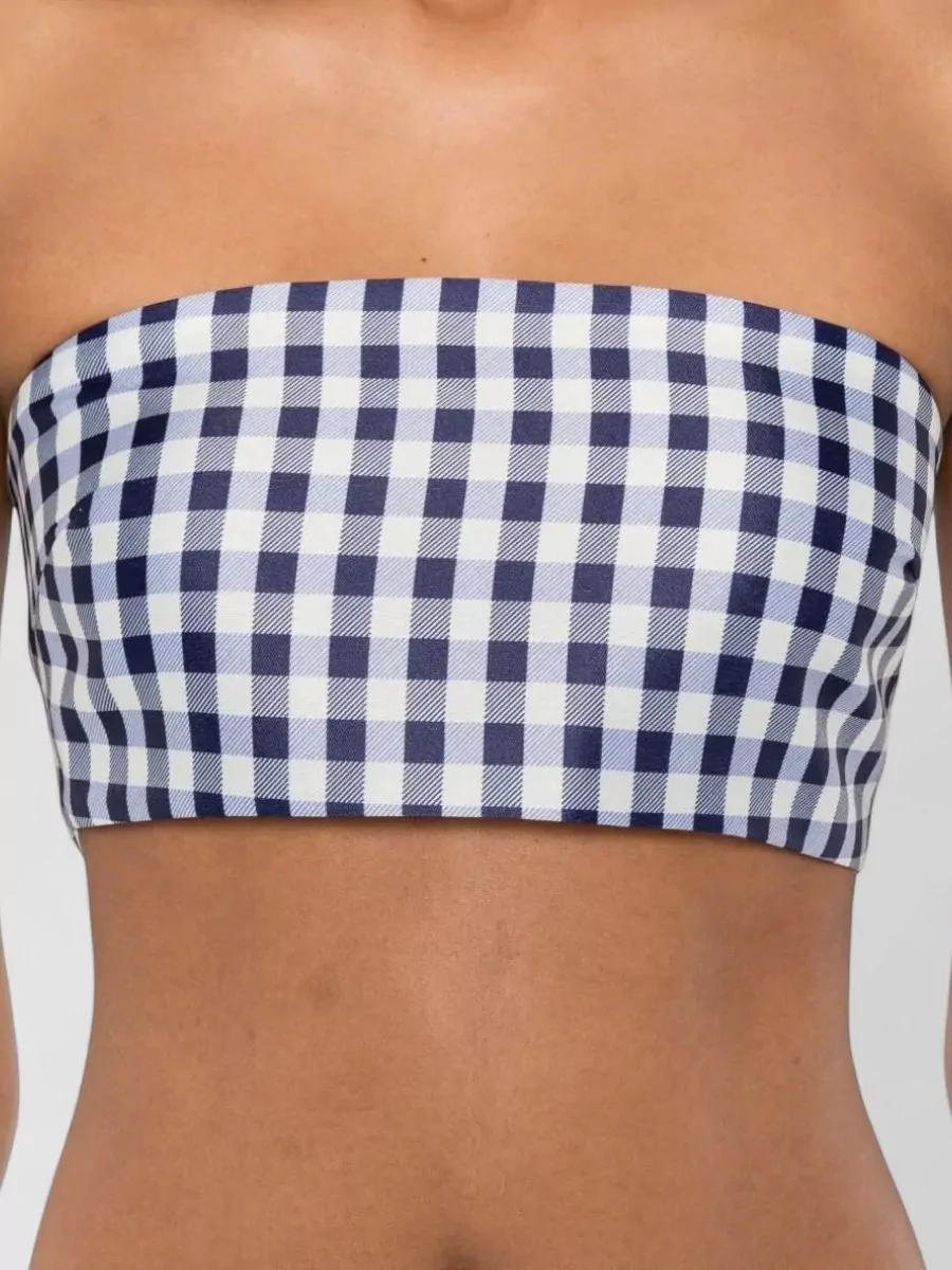 Self-Portrait Gingham Bandeau Bikini Top