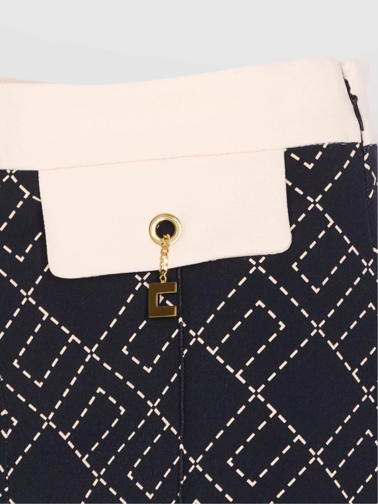 Elisabetta Franchi High Waist Geometric Pattern Shorts