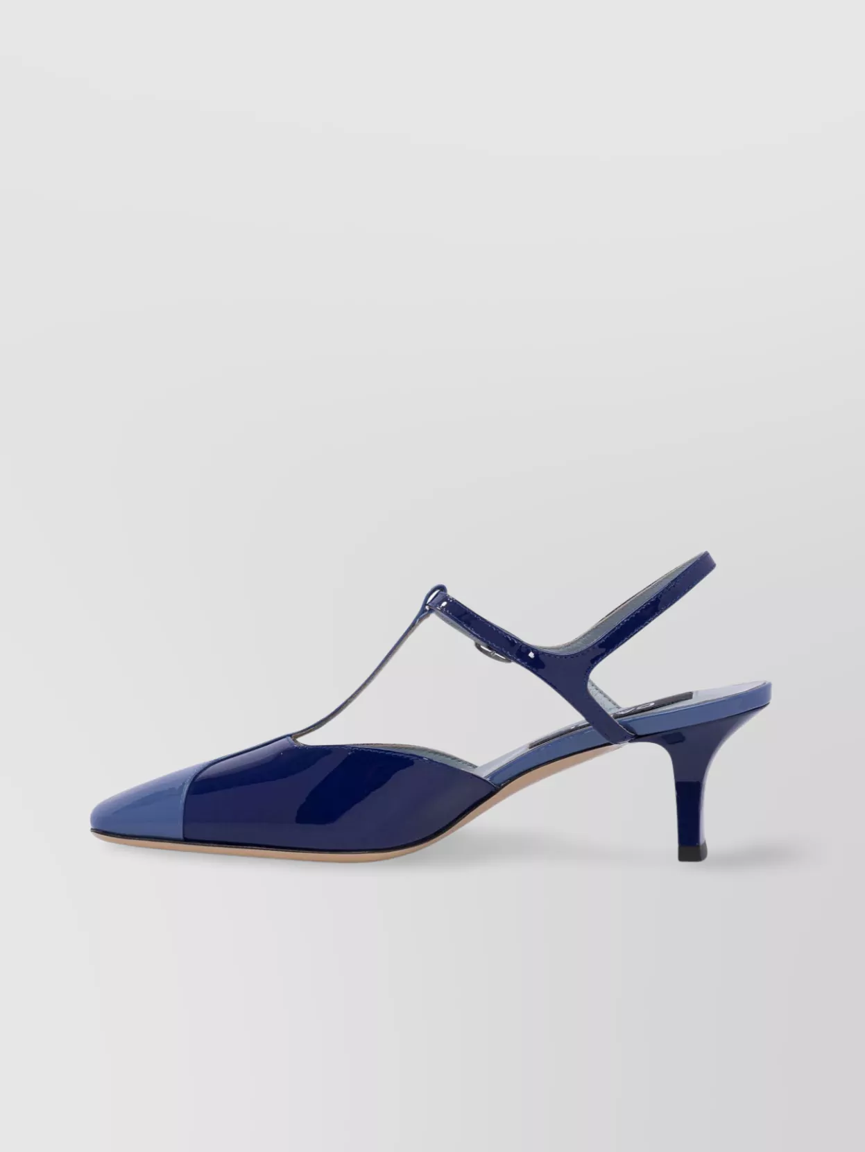 Carel Glossy Pointed Slingback T-bar Sandals