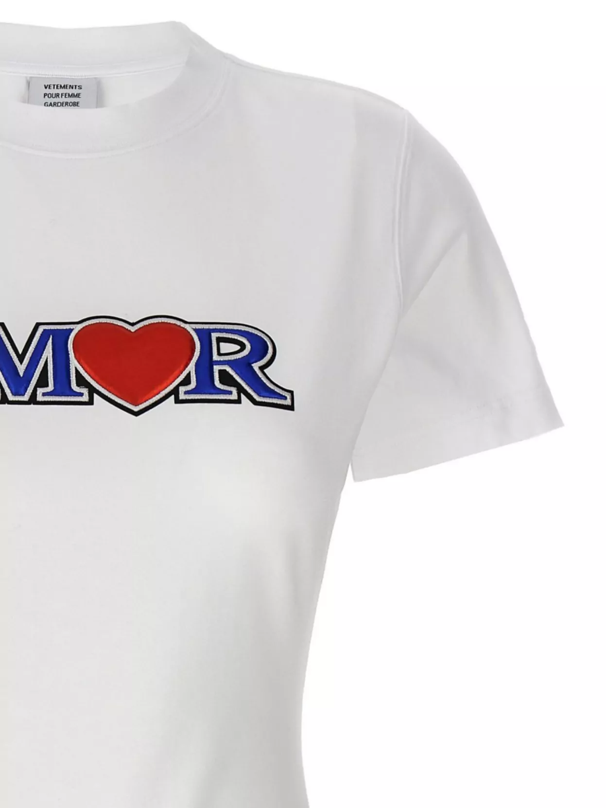 Vetements Love Crew Neck Embroidered Graphic Print T-Shirt