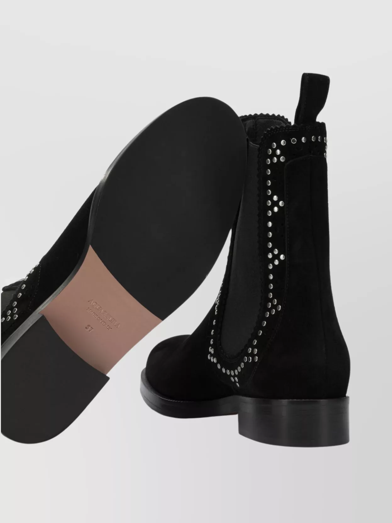 Aquazzura Ankle Boots With Round Toe And Block Heel In Black