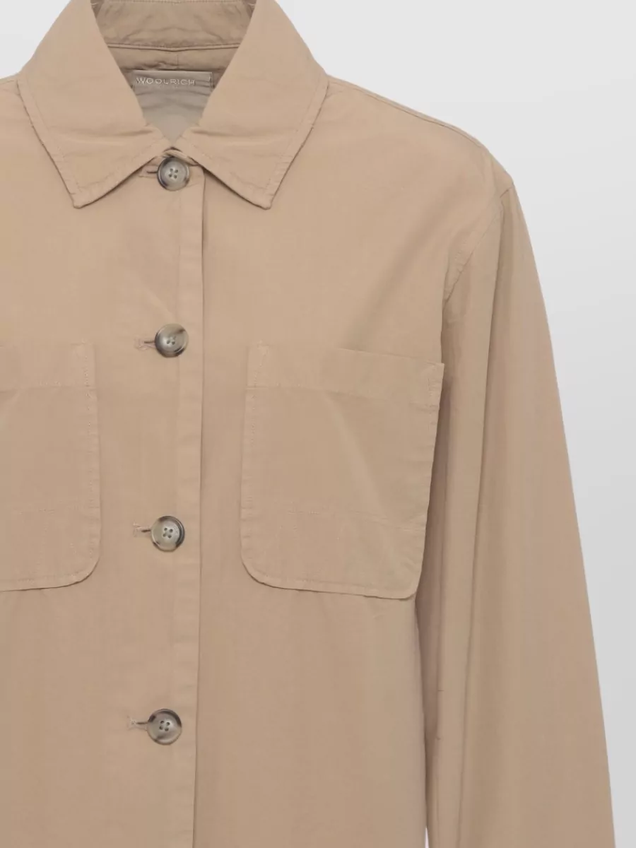 Woolrich Cotton Single-Breasted Shirt Jacket