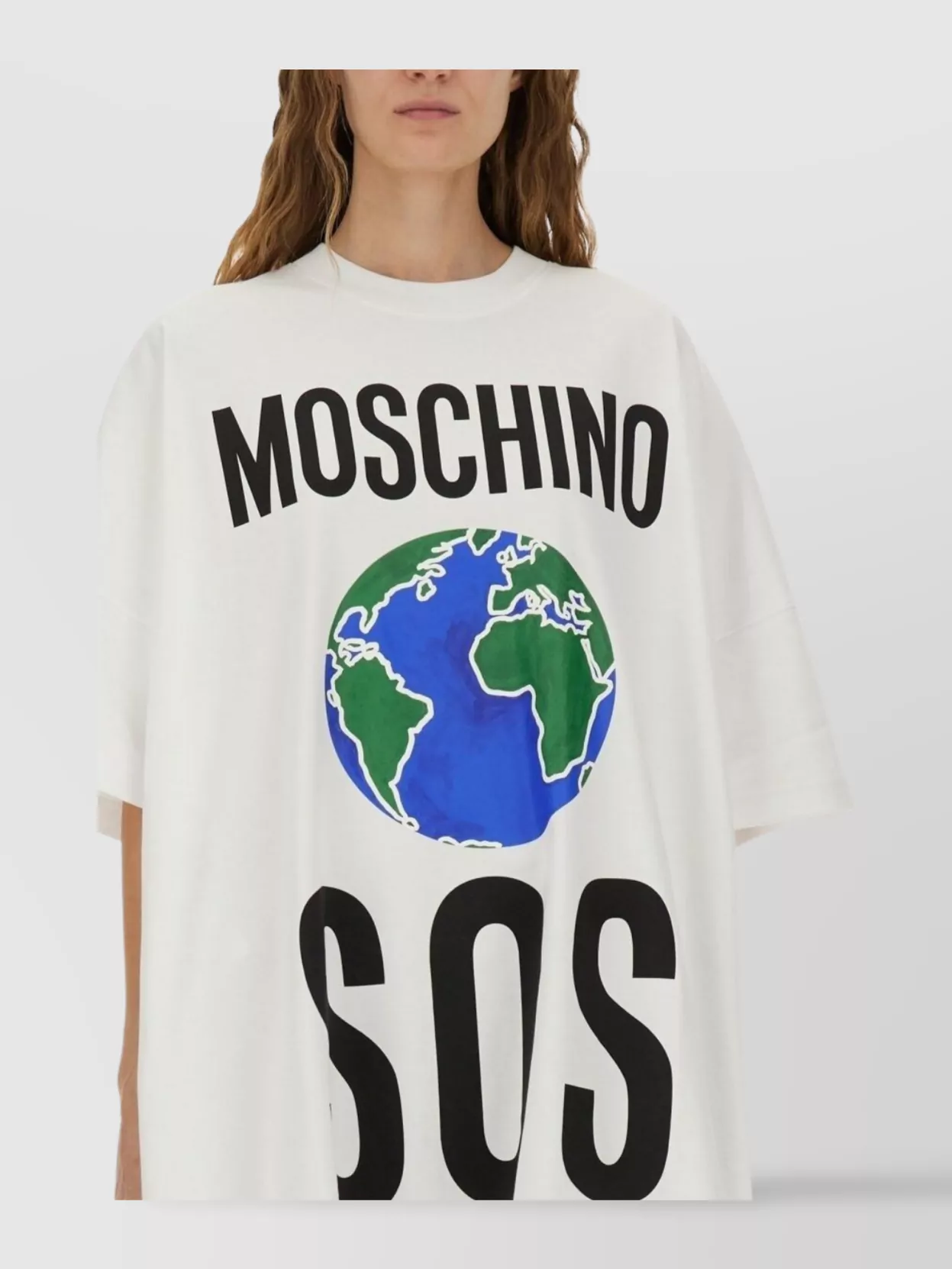 Moschino Graphic Print Cotton Dress With Short Sleeves