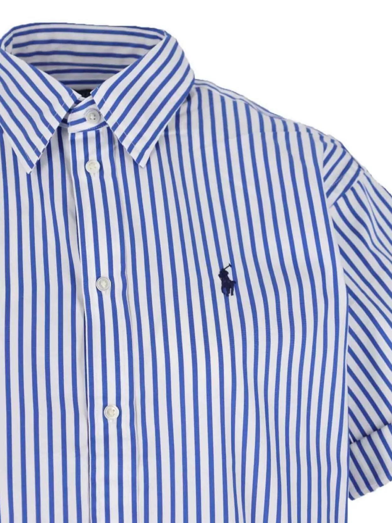 Polo Ralph Lauren Striped Short Sleeve Button-Down Collar Top