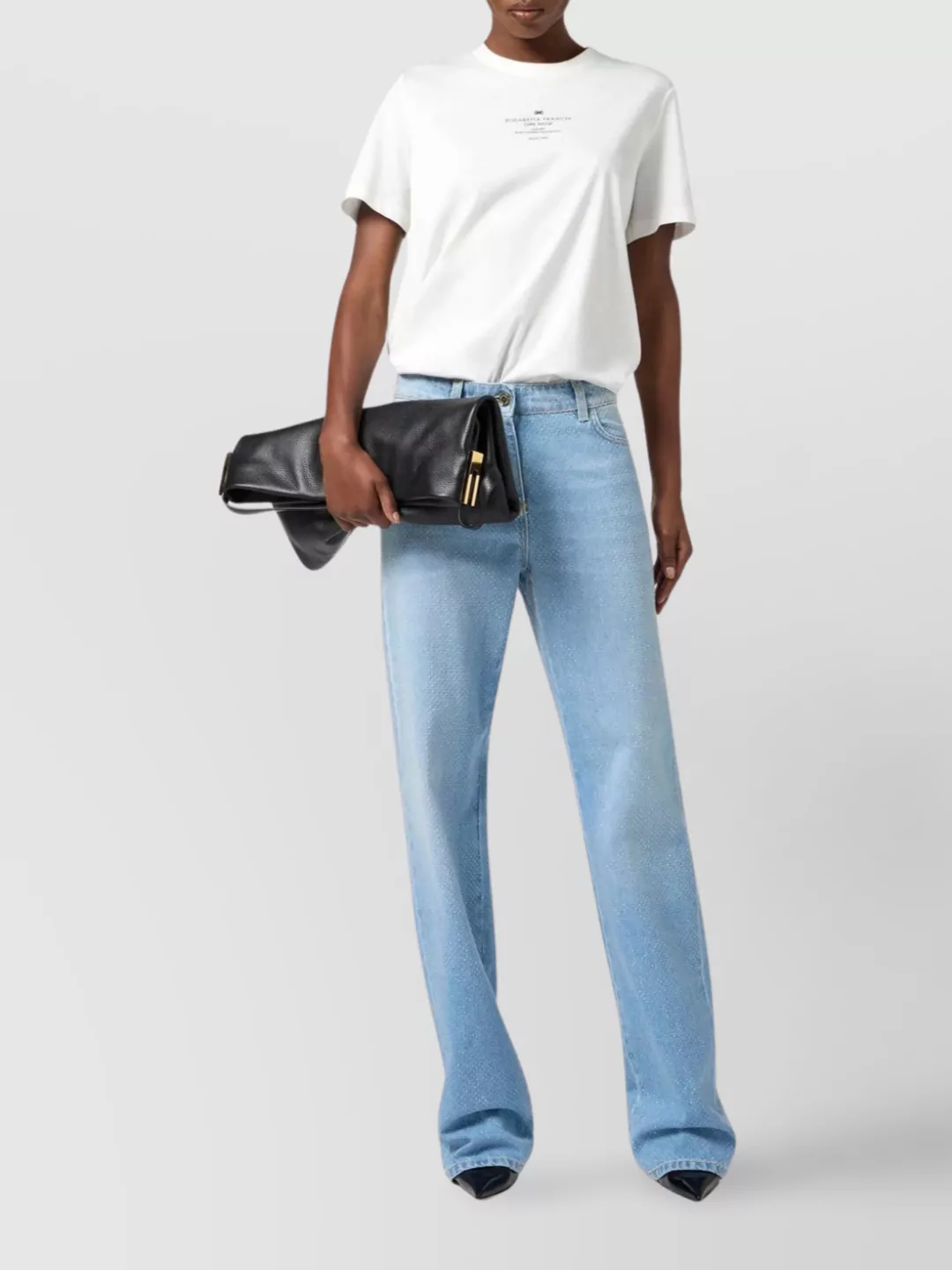 Elisabetta Franchi Textured Fabric Five-Pocket Trousers