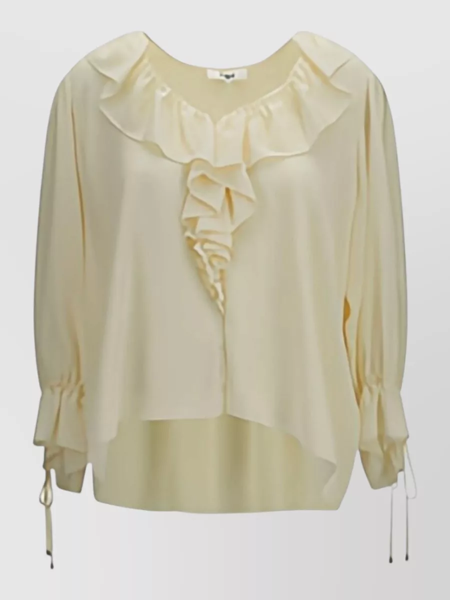 Chloé silk ruffled v-neck blouse