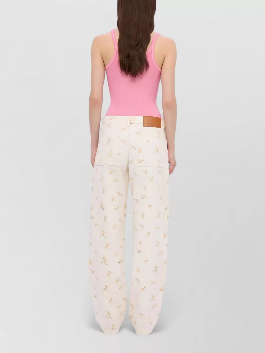 Msgm Floral-Print Wide-Leg Trousers