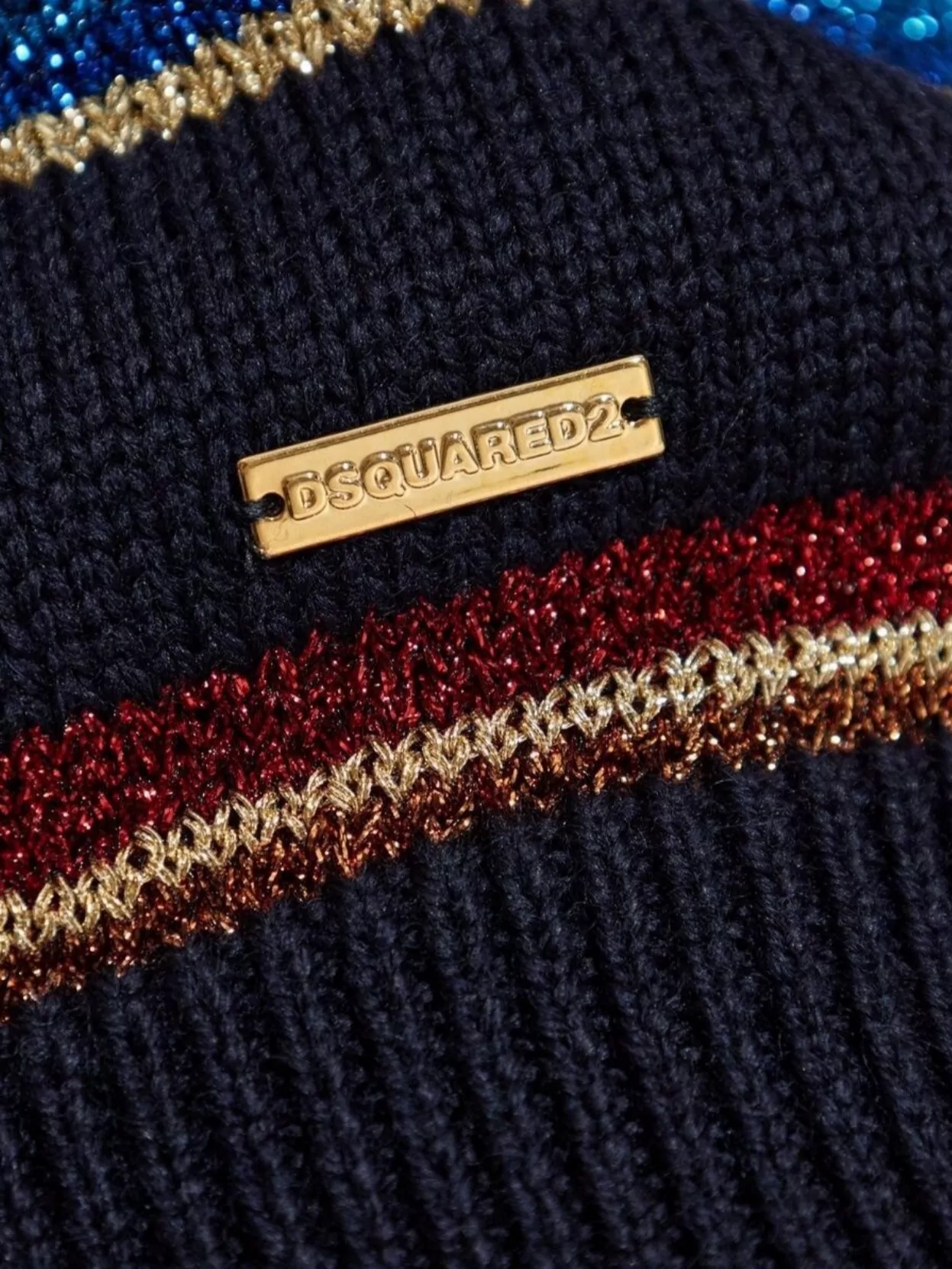 Dsquared2 Striped Tube Top Sweater With Metallic Detail