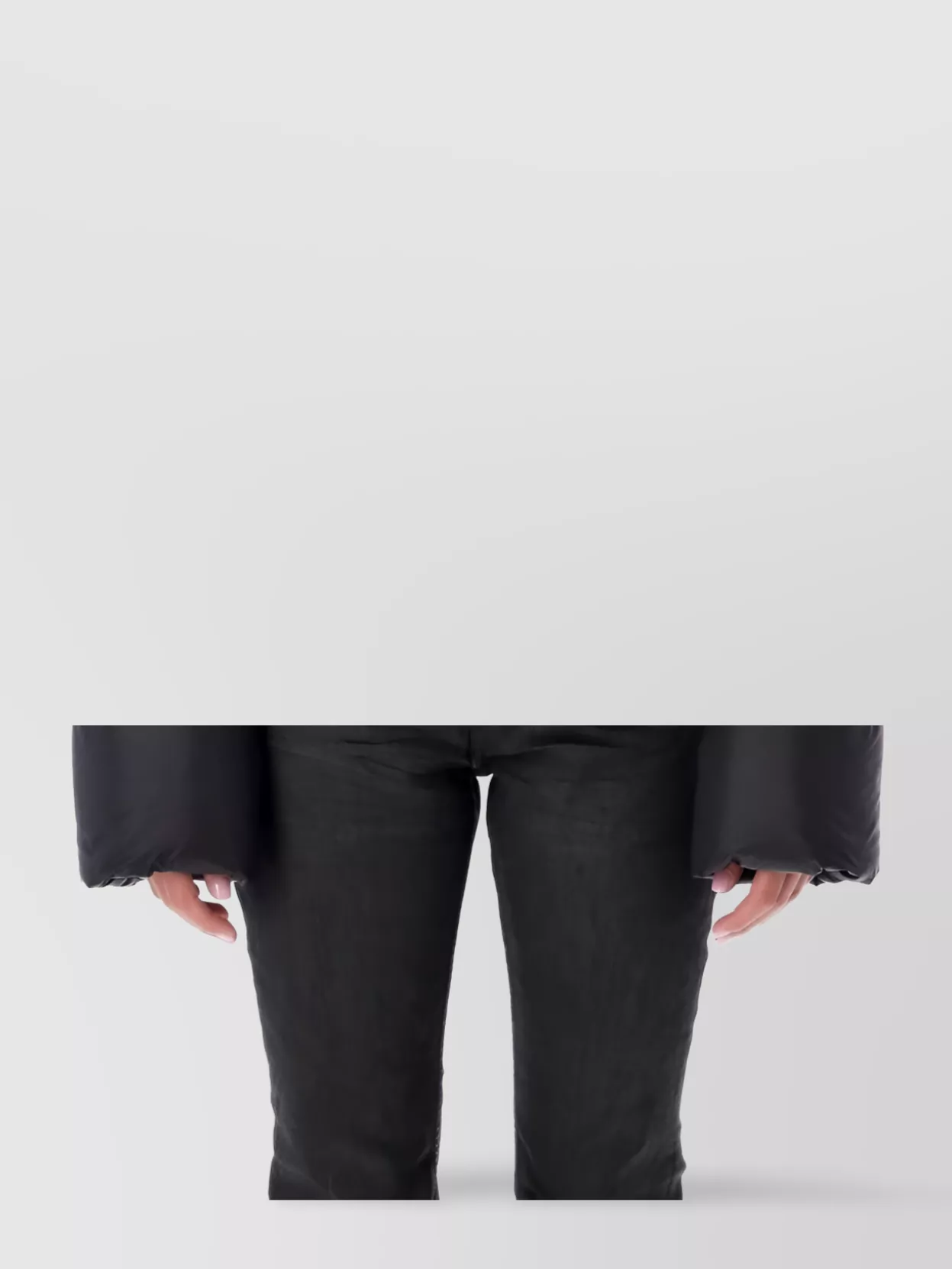 Rick Owens Puffer Jacket With High Collar And Long Sleeves