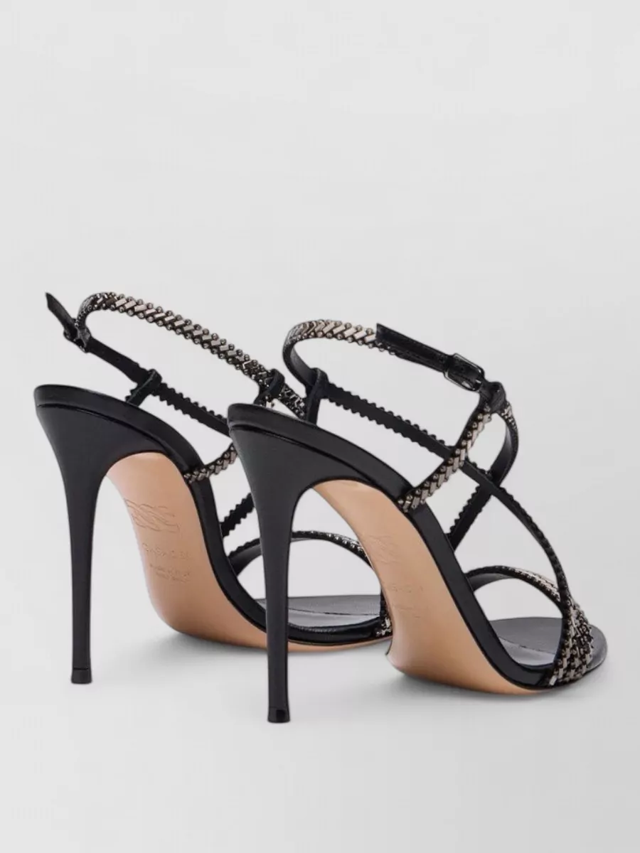 Casadei High Heel Sandals Embellished Straps Open Toe In Black