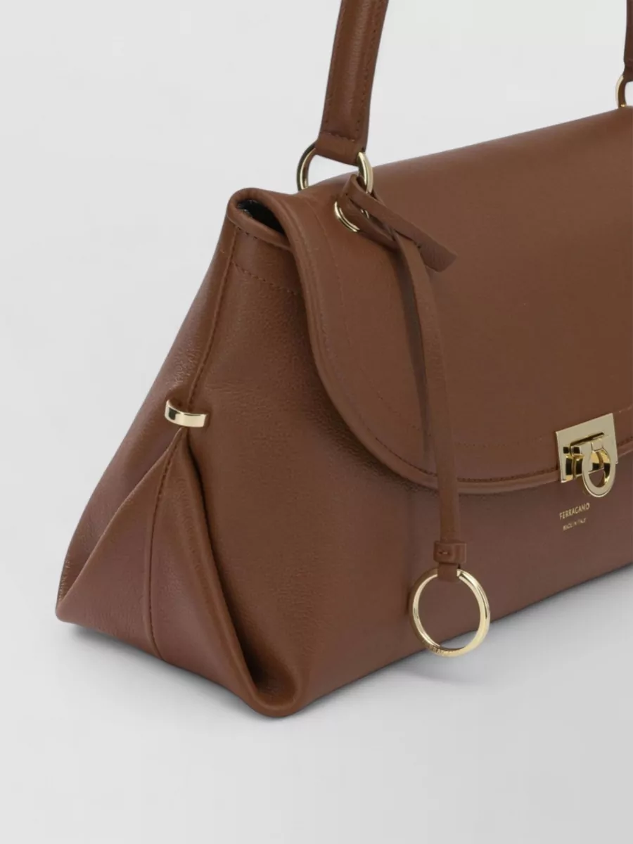 Ferragamo Gancini Leather Shoulder Bag