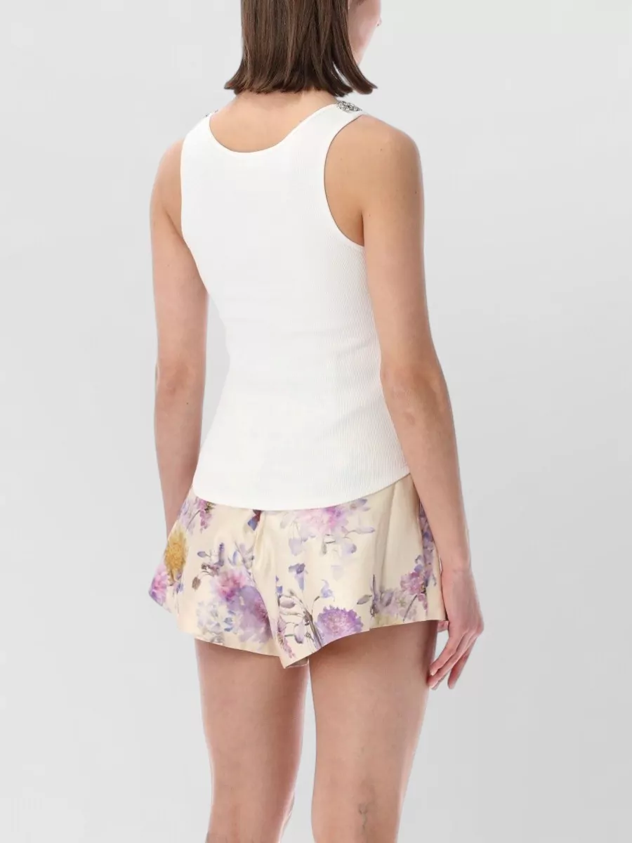 Zimmermann Crystal Embellished Asymmetric Hem Tank Top