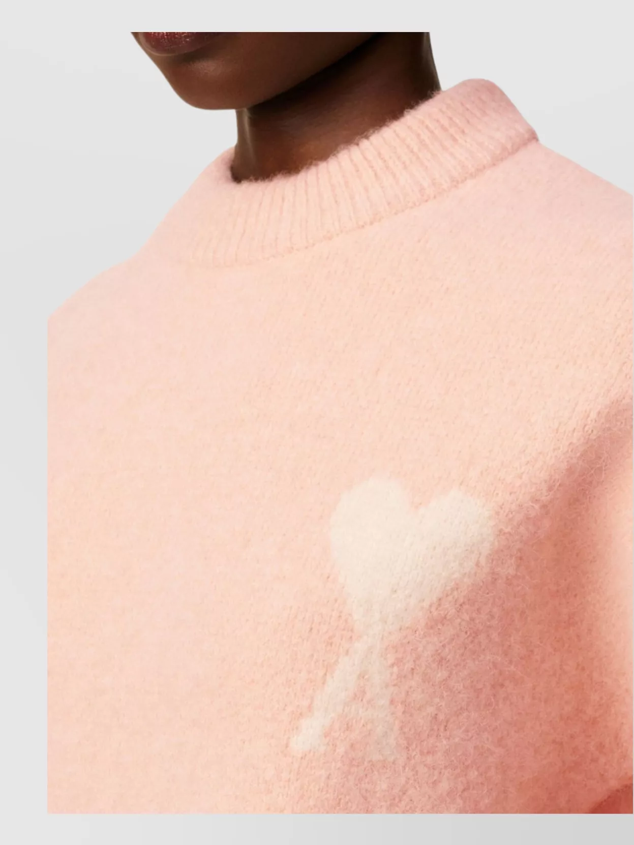 Ami Paris Logo Knit Sweater Made From Alpaca Wool