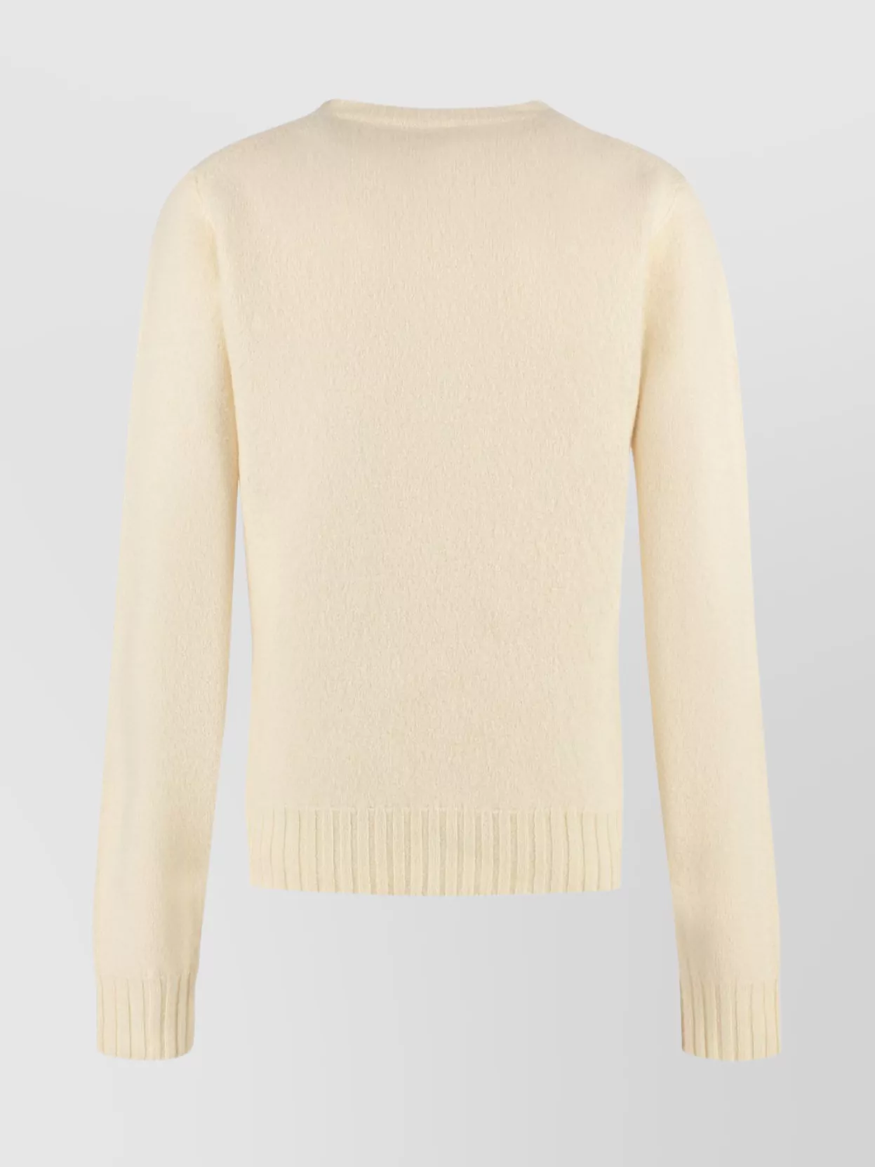Jil Sander Ribbed Crew-Neck Wool Sweater With Soft Texture
