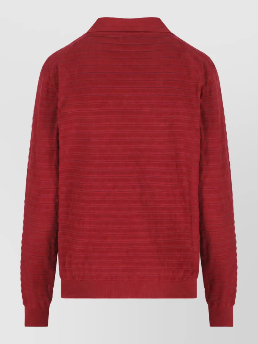 Miu Miu Cotton Ribbed Long-Sleeve Polo Jumper