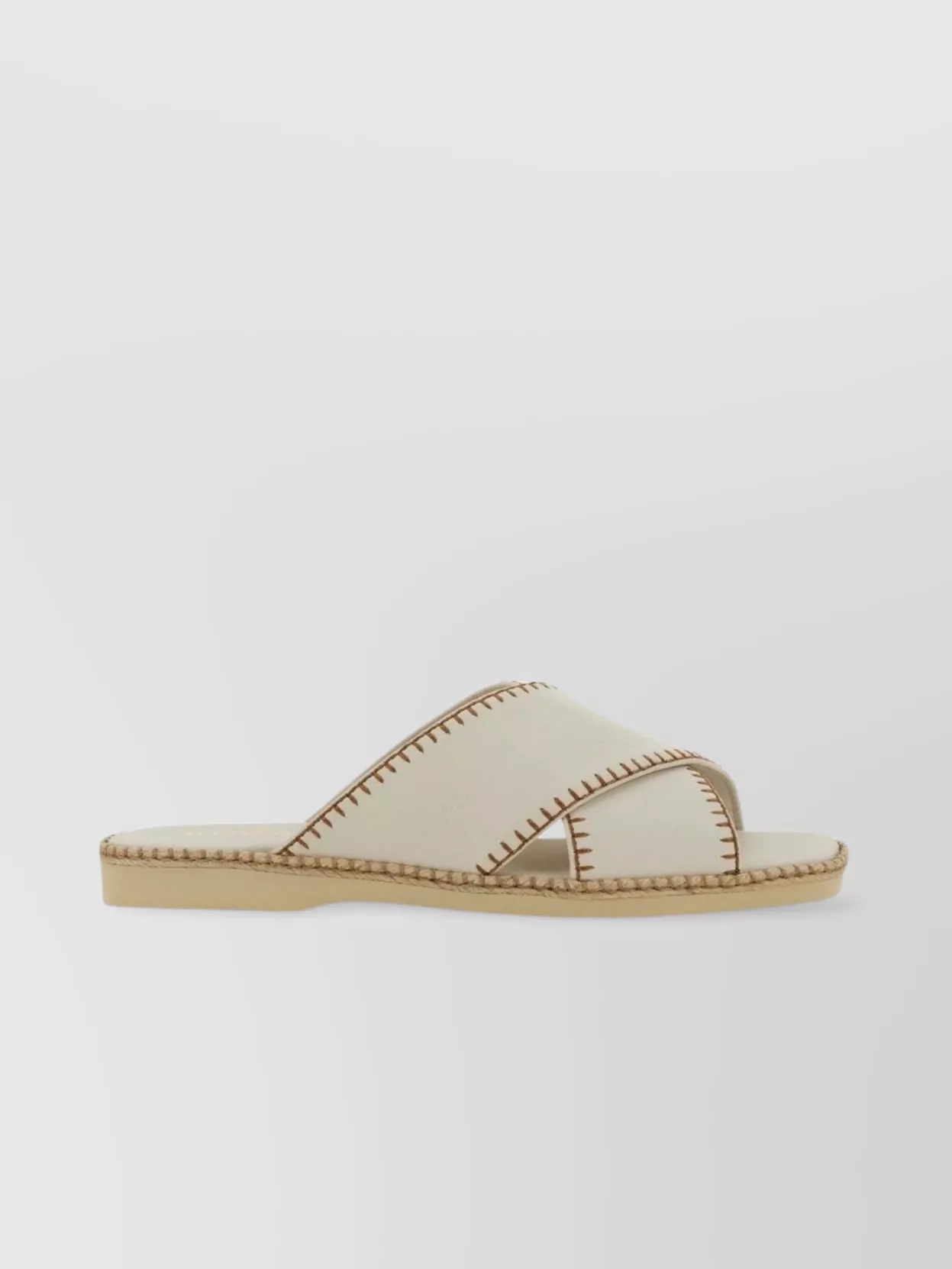 Hogan Stitched Flat Sole Open Toe Sandals